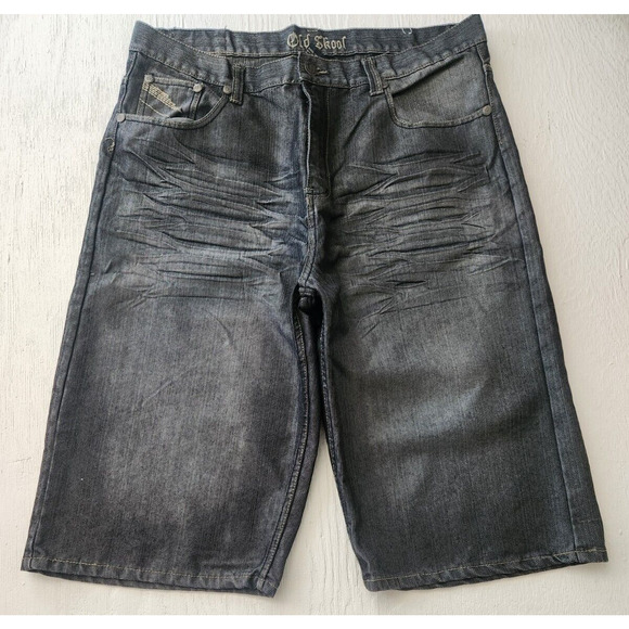 Old Skool Y2K Denim Baggy Men's 40 Shorts Wide Leg Hip-hop Urban Skater (E6) - Picture 1 of 13
